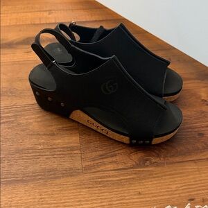 Gucci Black Wedge Sandals for Women